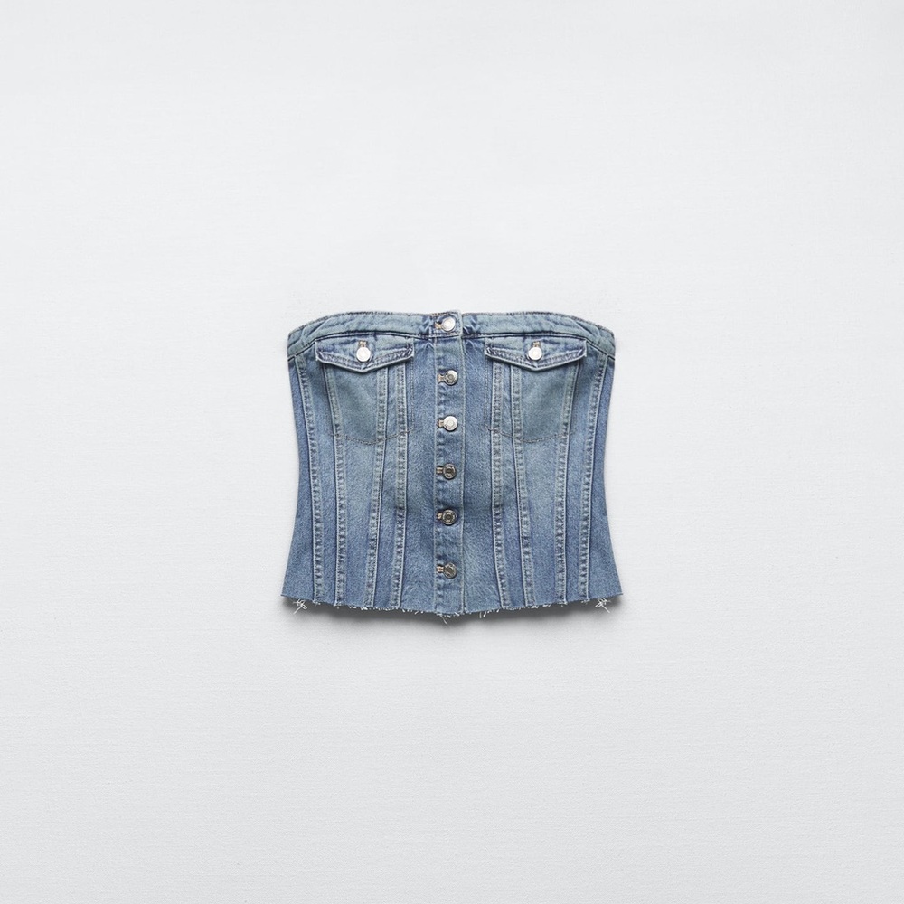 Zara denim corset top